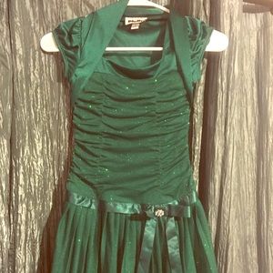 Girls emerald Green Party dress